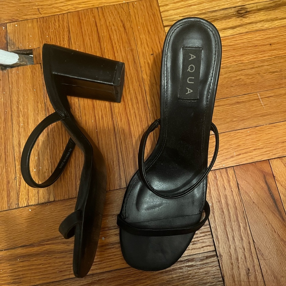 Black Aqua Heeled Sandals